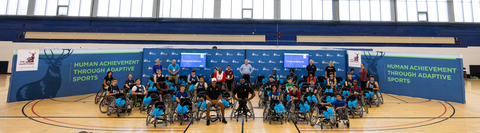 On Saturday, October 7, 2023, The Harford along with World Champion Wheelchair Basketball Player Matt Scott and New York Knicks Legend John Starks surprised youth athletes with more than 50 sports wheelchairs during clinic. (Photo: Business Wire)
